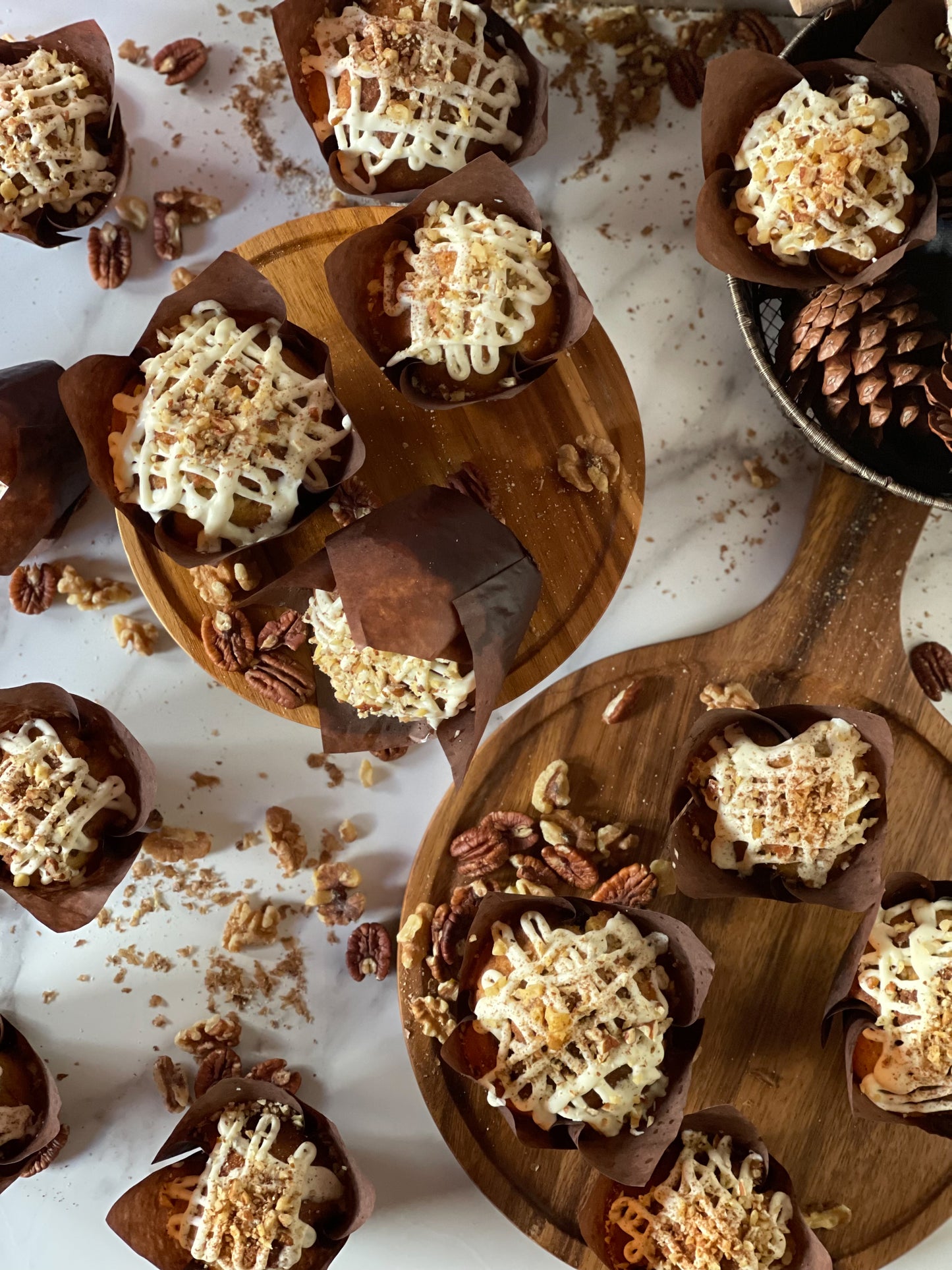 Muffins de Nuez de Nogal y Pecanas